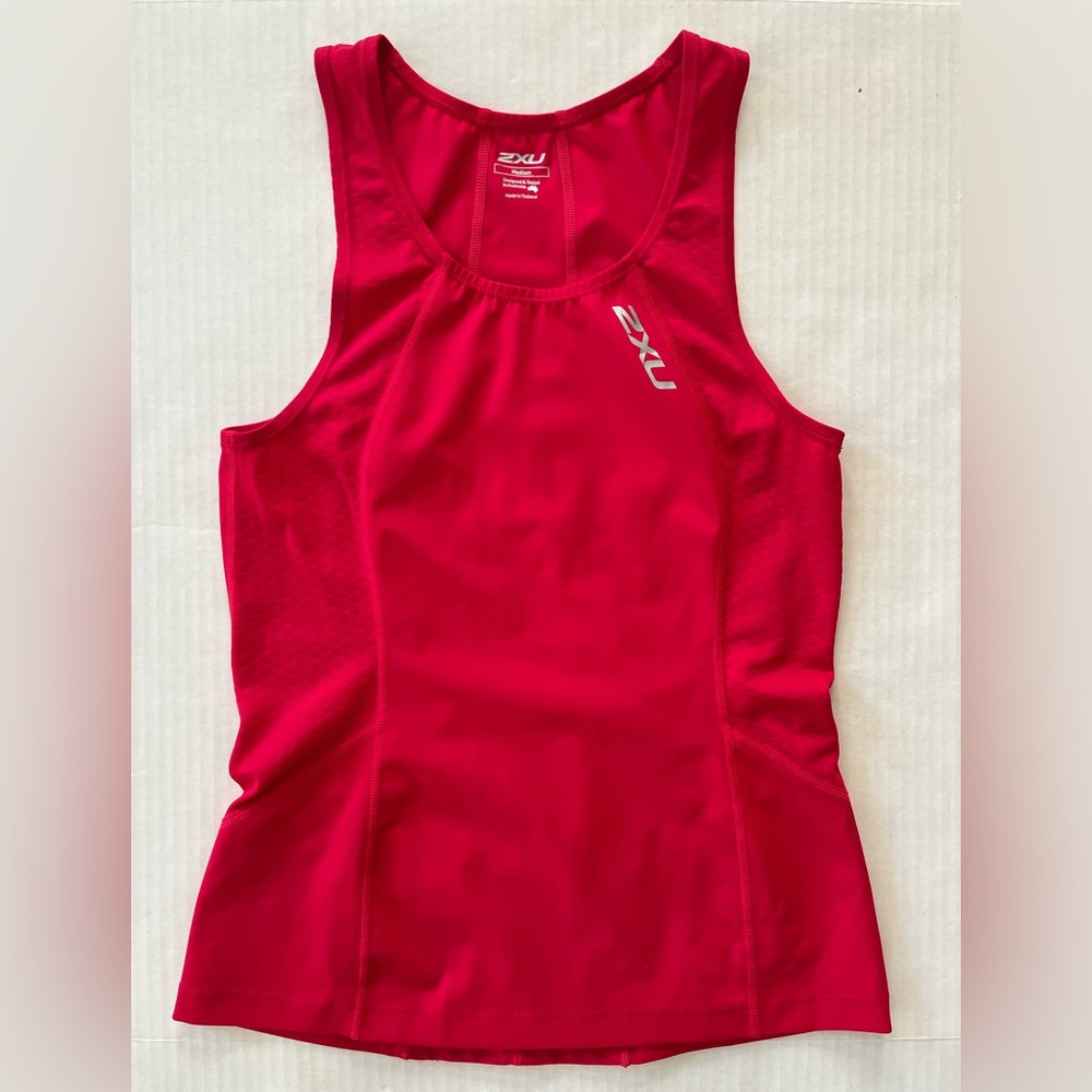 2XU triathlon bike cycling tank top jersey back pockets size medium tight fit
